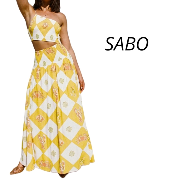 Sabo NEW Venetian Maxi Dress Oceano Yello Size Small 4 - Picture 1 of 7